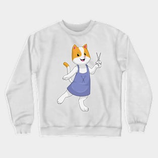 Cat as Hair stylist with Scissors Crewneck Sweatshirt